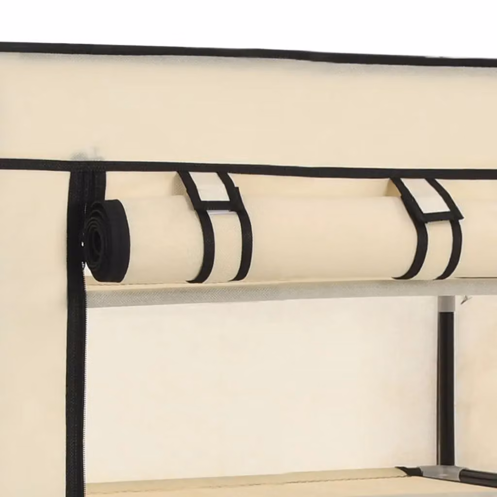 Berkfield Home Shoe Cabinet with Cover in Beige, W/D/H: 58 x 28 x 106 cm – 2