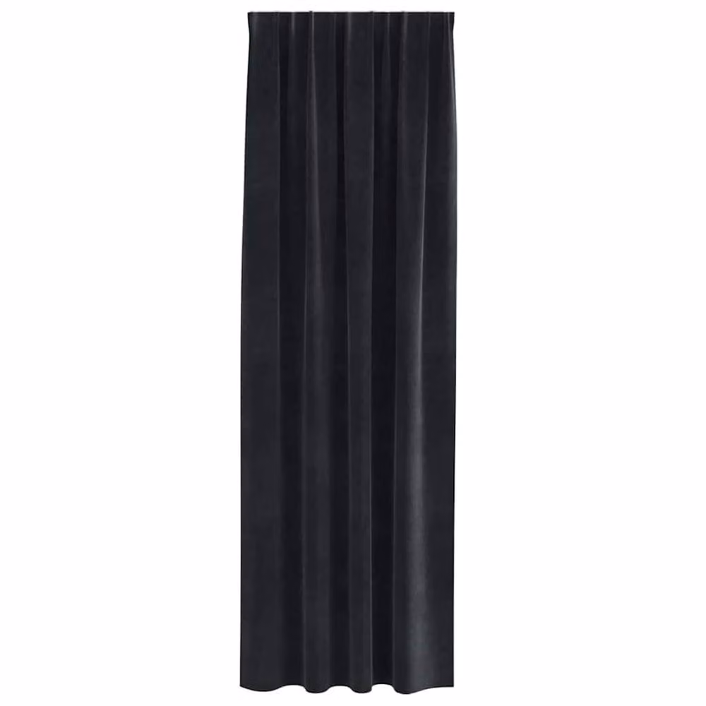 Berkfield Home Modern Blackout Velvet Curtains in Black, 2 Pack, H 225 cm x W 140 cm – 3