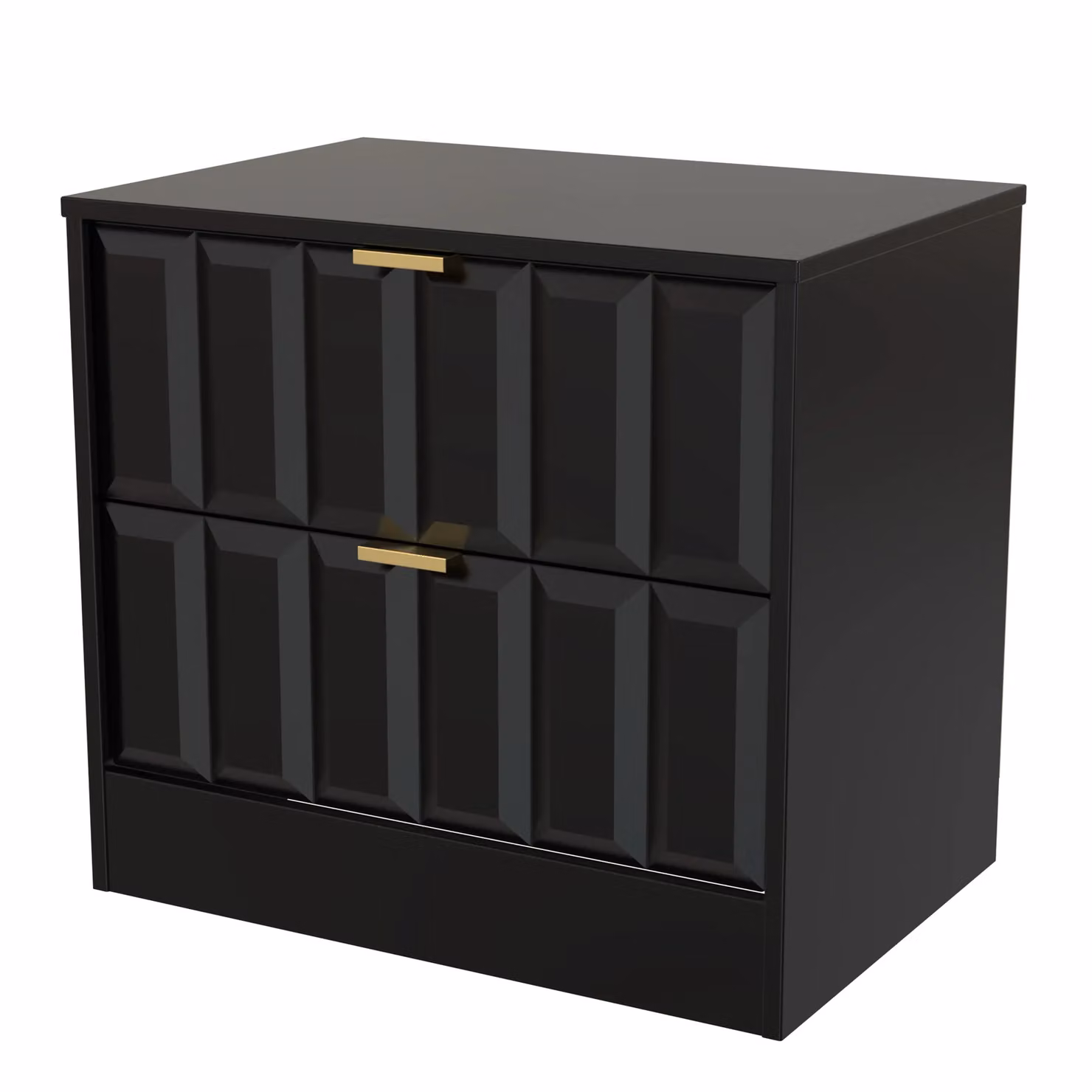 Ready Assembled 2 U Seattle 2 Drawer Side Table in True Black – 3
