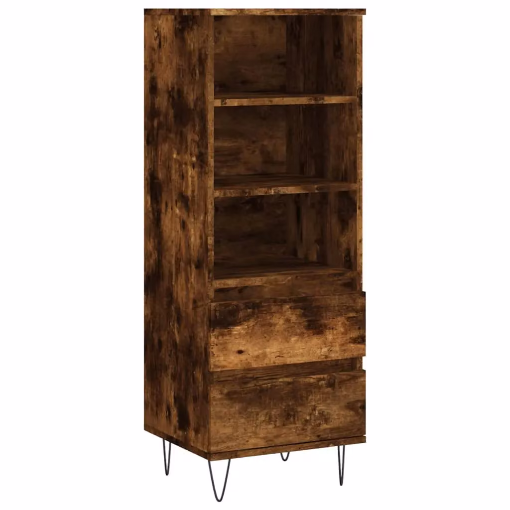 Berkfield Home Smoked Oak Highboard in Brown, W/D/H: 40 x 36 x 110 cm – 2