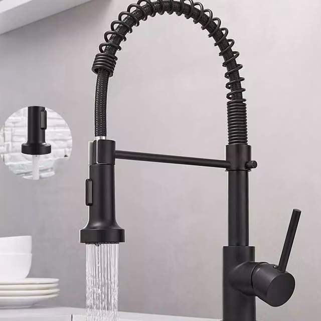 SPETLEK Matt Black Monobloc Single Lever Kitchen Sink Mixer Tap – 1