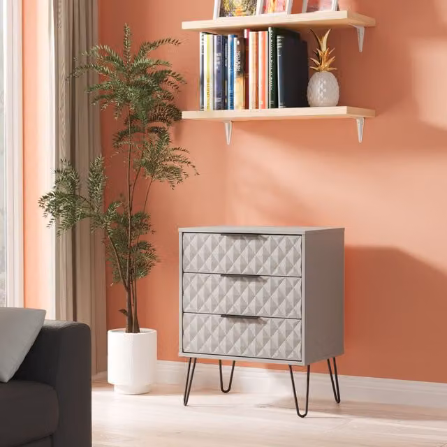 2 U Islay 3 Drawer Chest in Dark Grey