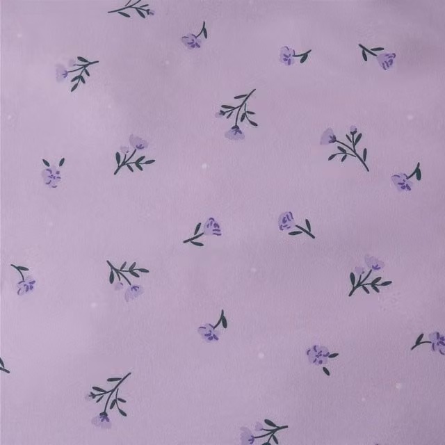 OHS Vintage Floral Frill Duvet Cover Set in Purple and Green, 180 x 200 cm