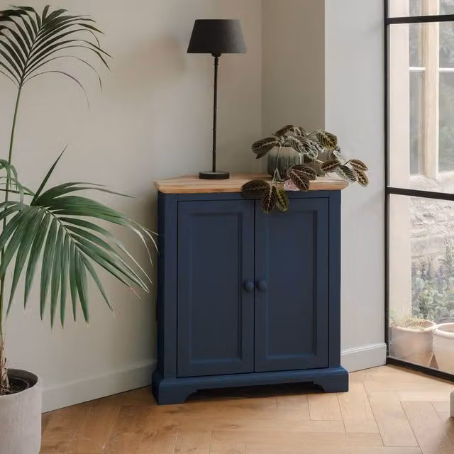 Statement Furniture Florence Corner Sideboard in Navy Blue, W78 x D35 x H85 cm