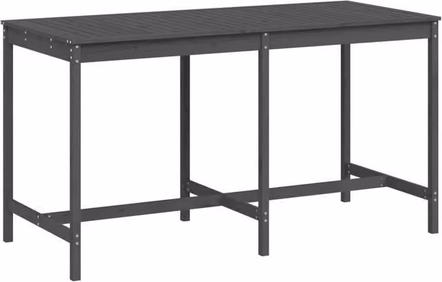 Berkfield Home Grey Rustic Solid Pine Garden Table W/D/H: 203.5 x 90 x 110 cm – 1