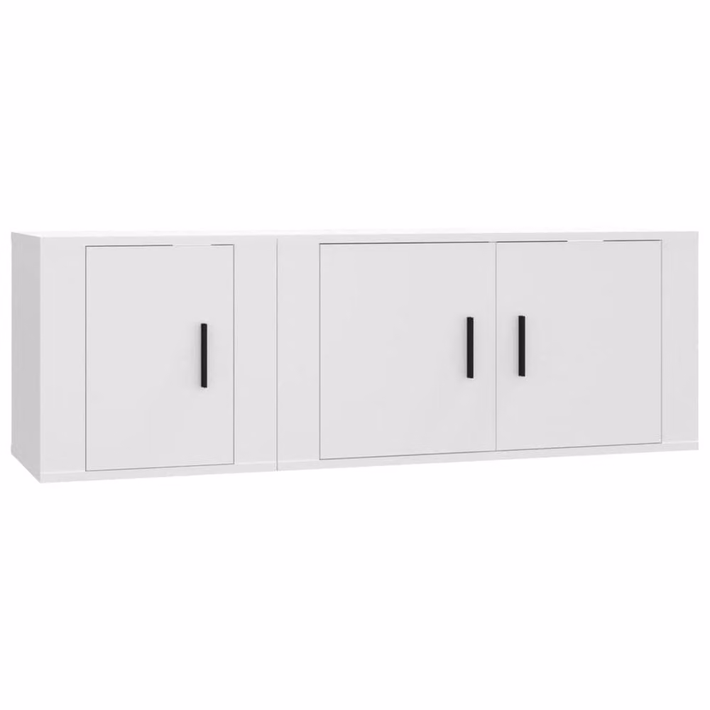 Berkfield Home Classic 2 Piece TV Cabinet Set in White Matt Engineered Wood – 3