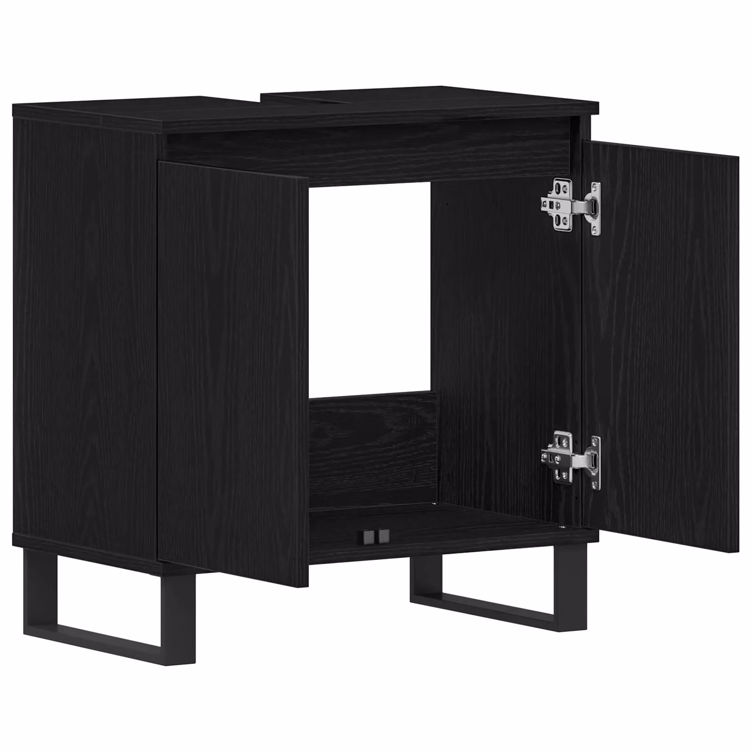 Berkfield Home Modern Black Oak Bathroom Sink Cabinet, W: 58 cm, D: 33 cm, H: 60 cm – 4