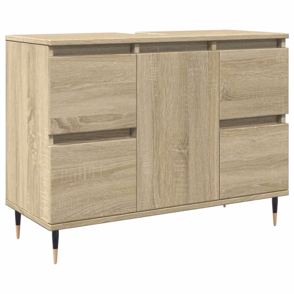 Berkfield Home Sonoma Oak Bathroom Cabinet in Brown, W/D/H: 80 x 33 x 60 cm – 2