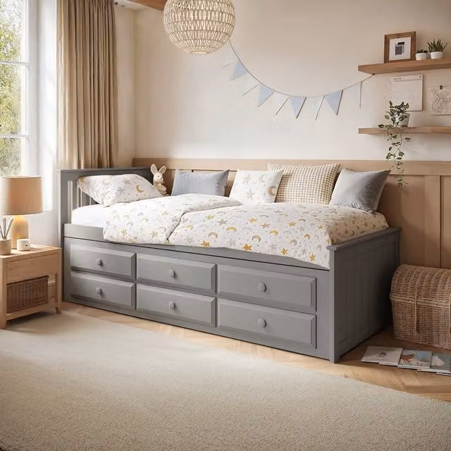 Flair Montana Captains Bed with Drawers in Grey