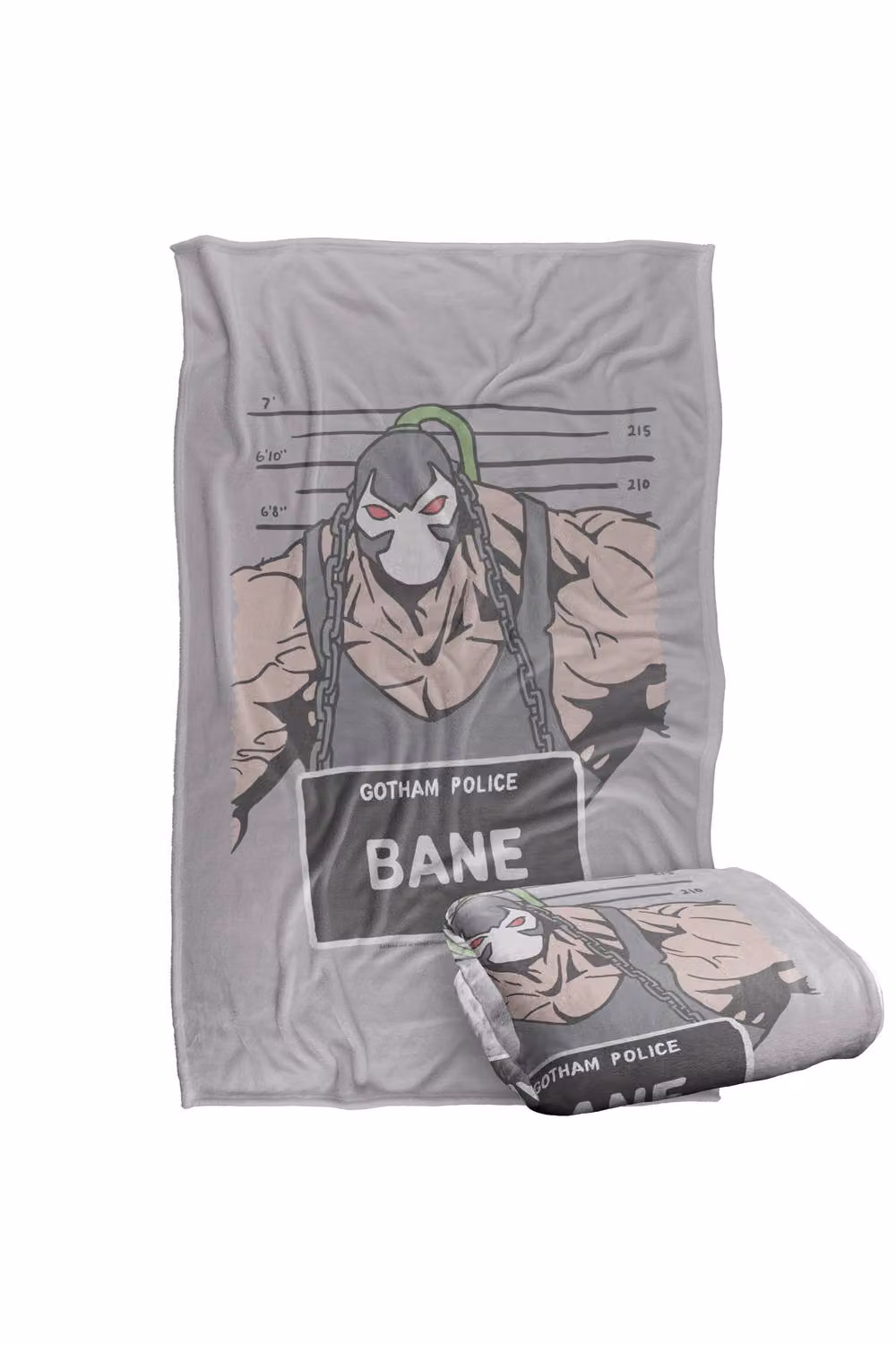 Warner Bros. Batman The Bane Mugshot Super Soft Silky Touch Throw Blanket, Grey and Multicolour, Large – 2