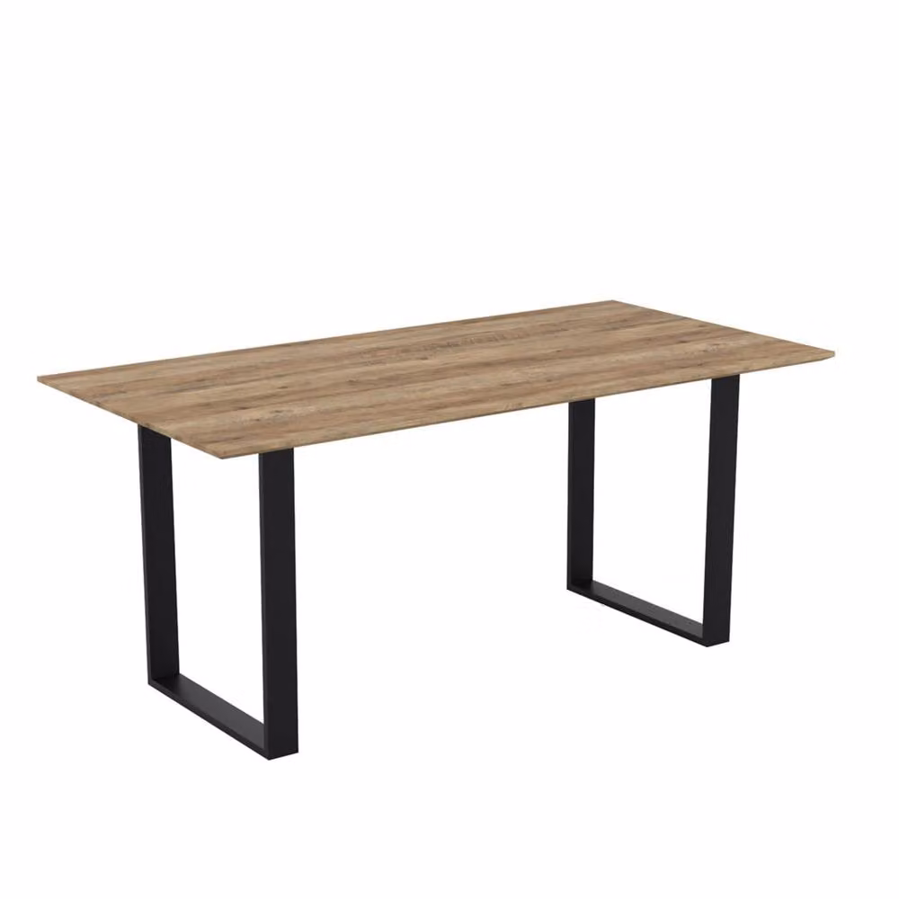 Wyld Haus Sazzuma Rectangular Dining Table with Wood Effect Top in Natural, Sand and Brown – 2