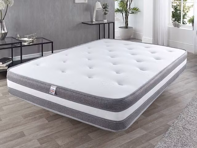 Aspire 10 inch Cashmere 1000 Pocket Tufted Mattress in White