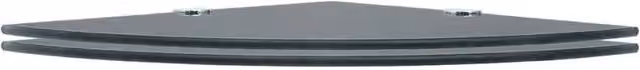 Berkfield Home Set of 2 Black Glass Corner Shelves with Chrome Metal Supports, W/D/H: 25 x 25 x 25 cm – 1