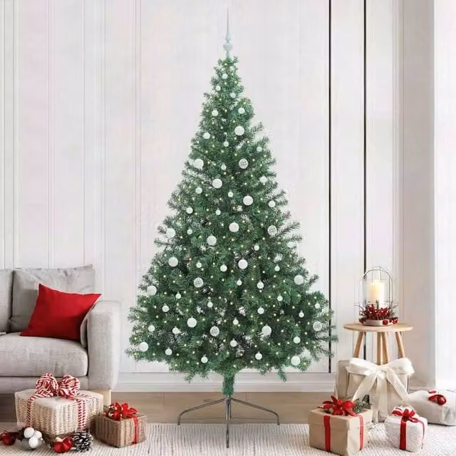 Berkfield Home Artificial Pre-lit Christmas Tree in Green, Height: 240 cm – 1