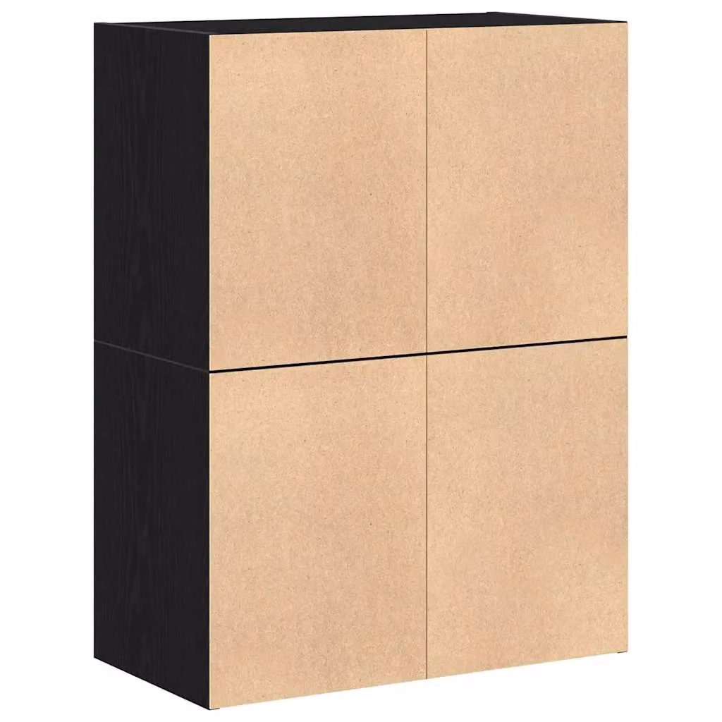 Berkfield Home Set of 2 Black Oak Cabinets with 2 Drawers, W/D/H: 60 x 31 x 40 cm – 5