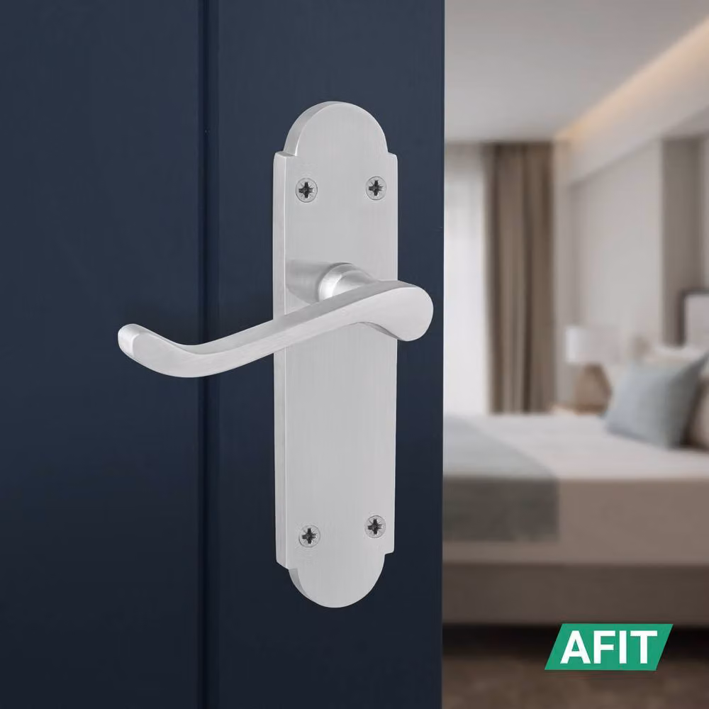 AFIT Satin Chrome Door Handle and Latch Set, 6 Pairs, Silver, W/D/H: 15 x 15 cm – 3
