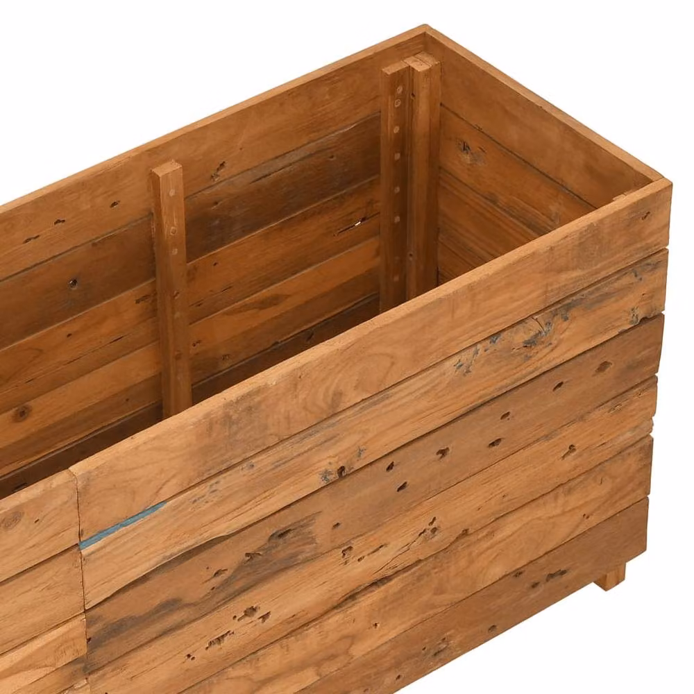 Berkfield Home Raised Bed in Brown Solid Wood and Steel, W/D/H: 150 x 40 x 55 cm – 3