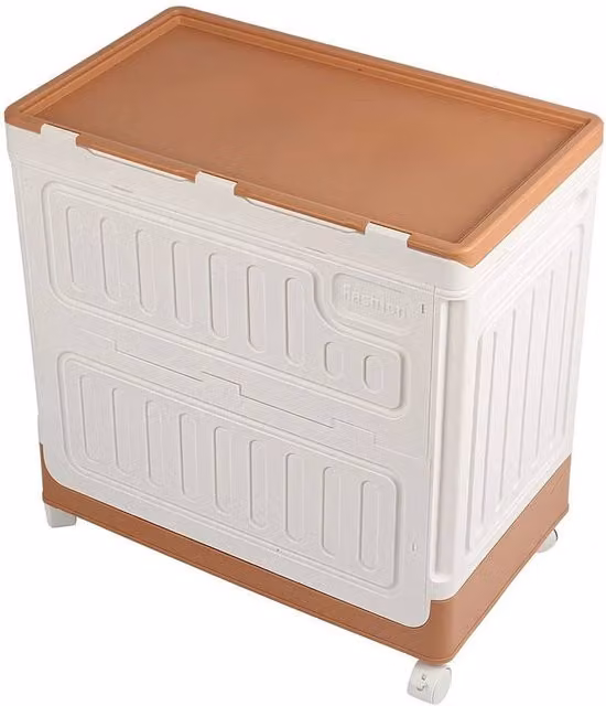 Kelvenix 95L Large Heavy Duty Storage Box in Orange and Grey