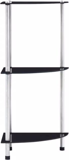 Berkfield Home 3-Tier Black Wall Mounted Shelf with Tempered Glass, W/D/H: 30 x 30 x 67 cm – 1
