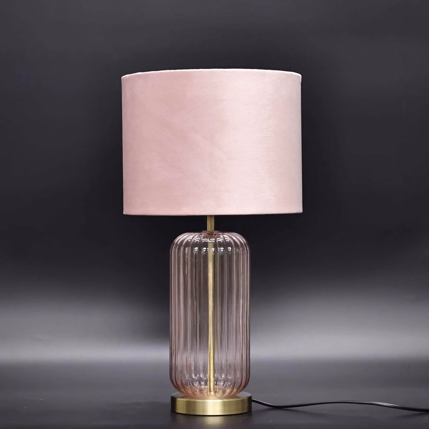 First Choice Lighting Walpole Blush Glass and Antique Brass Table Lamp with Pink Shade – 4