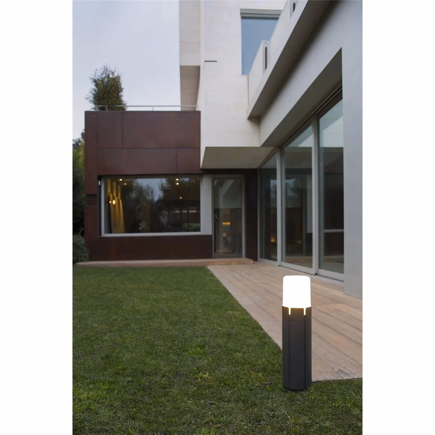 Netlighting Tram Modern Outdoor Bollard Light, Aluminium and Plastic, IP65, E27, White or Grey – 4