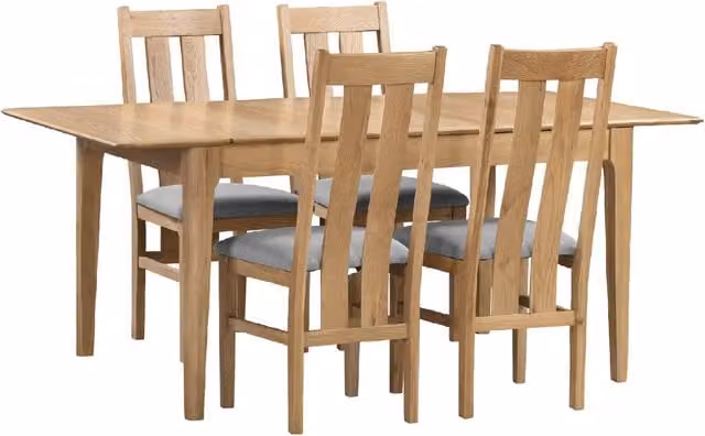 Julian Bowen Classic Extendable Oak Dining Table and 6 Chairs Set in Brown