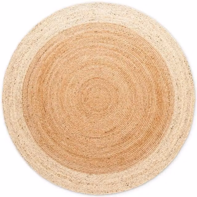 THE RUGS Jutta Reversible Jute Flatweave Round Rug in Beige, Diameter: 160 cm