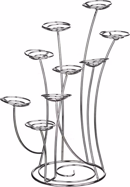 Orsina Faye Silver Stainless Steel Round 9 Cup Cake Stand