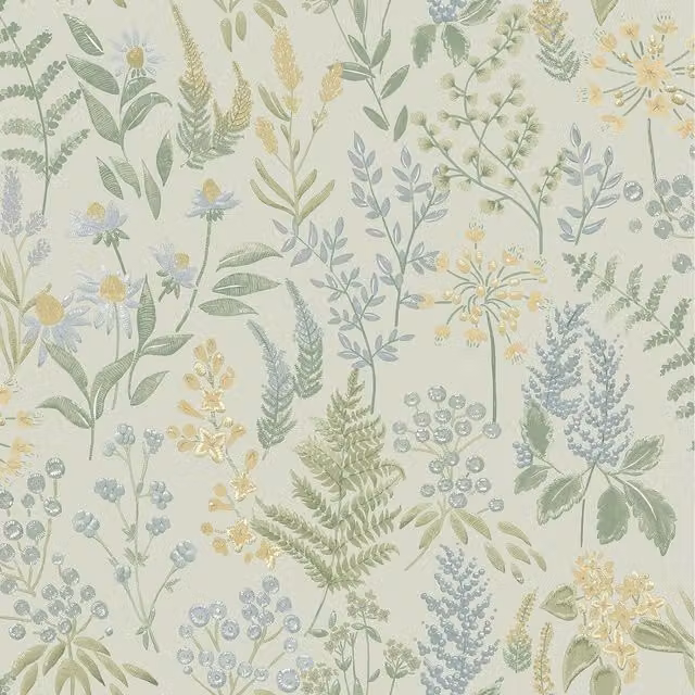 Holden Decor Floral Sprig Botanical Paradise Garden Flower Leaves Wallpaper in Blue and Multicolour
