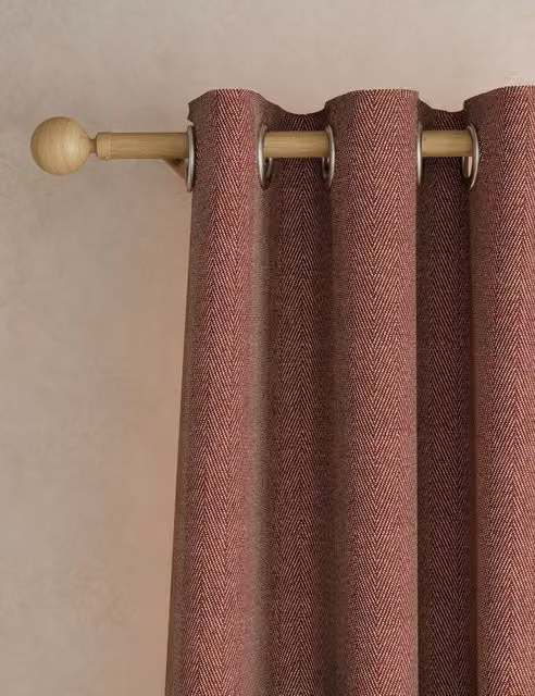 M&S Rust Herringbone Eyelet Curtains