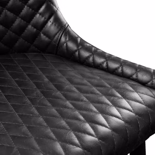 Julian Bowen Luxe Diamond Quilted Faux Leather Bar Stool in Black – 4