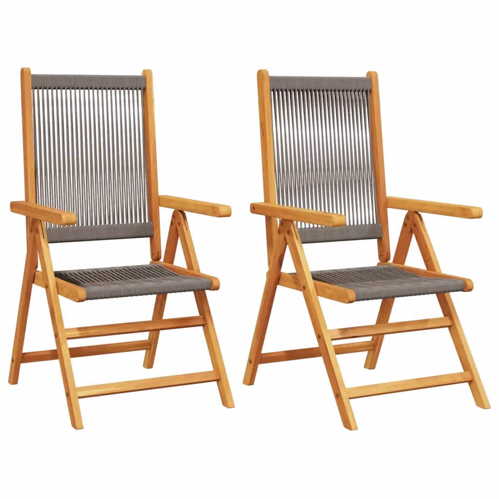 Berkfield Home Set of 2 Grey Acacia Wood and Polypropylene Garden Chairs – 2