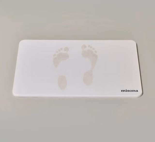 Misona Diatomite Stone Bath Mat, White, W: 39 cm x L: 60 cm – 1
