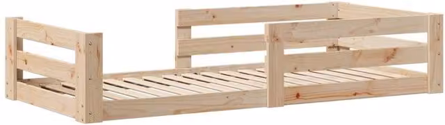 Berkfield Home Decorative Solid Wood Pine Bed Frame in Beige, W/D/H: 80 x 200 cm – 1