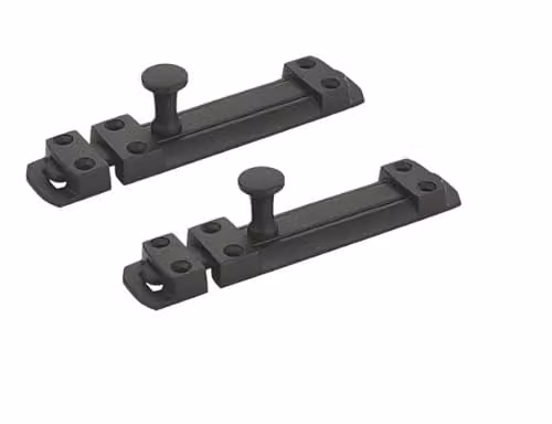 Golden Grace Security Door Slide Bolt Tower, Matt Black, 100mm, Pack of 2