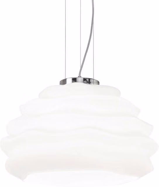 Ideal Lux Karma 1 Modern Dome Glass Ceiling Pendant Light in White