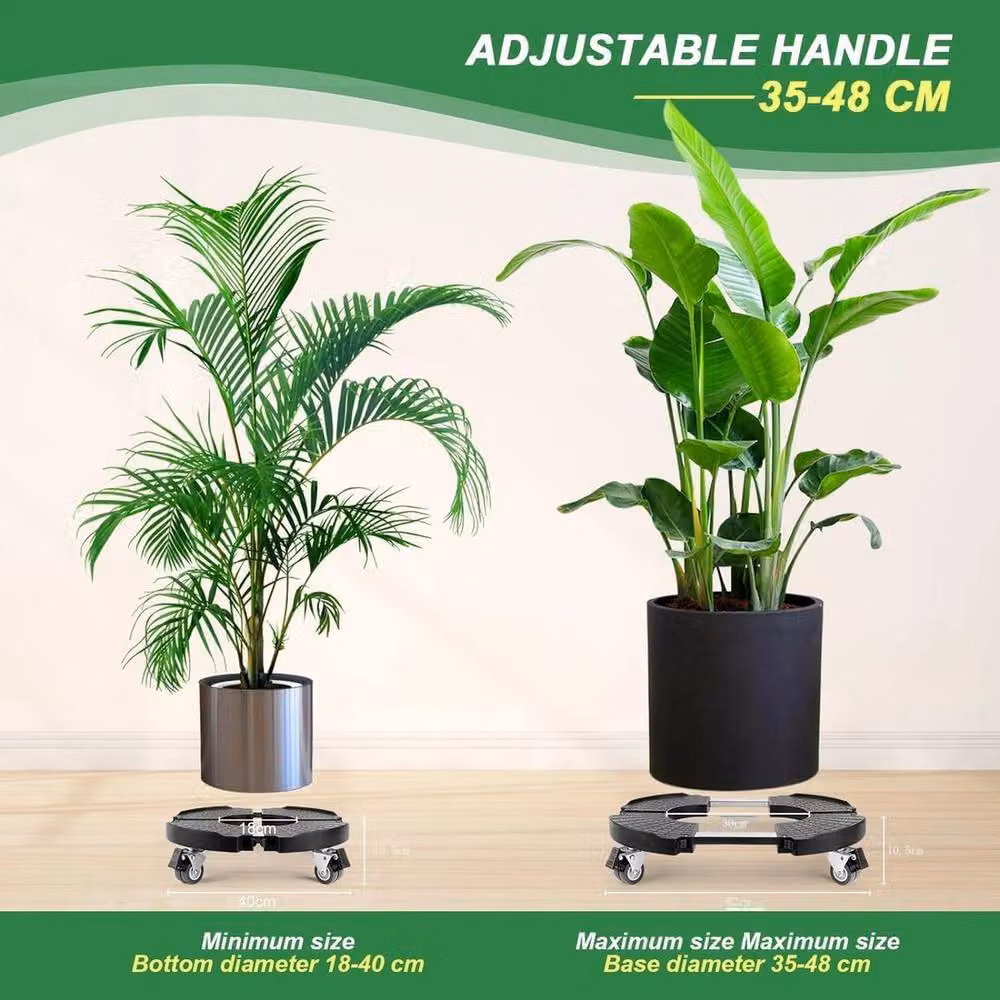 PAWNORA Rotating Pot Caddy Dolly Mover Trolley for Planters in Black – 2