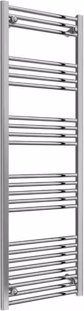 Bathroom Kingdom Capo Chrome Straight Heated Towel Rail, Silver, H 180 cm x W 50 cm