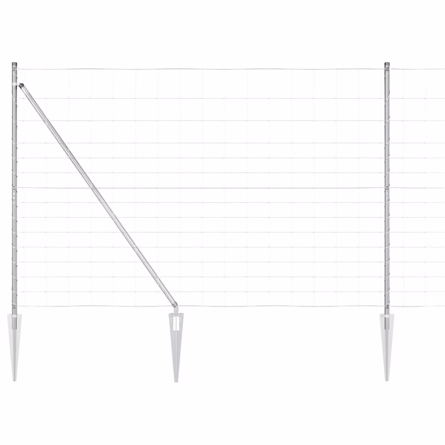Berkfield Home Field Fence Galvanised Steel in Silver, H: 160 cm, W: 25 m – 2