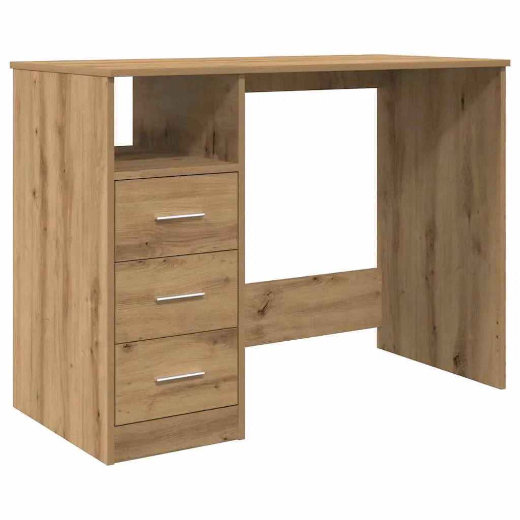 Berkfield Home Artisan Oak Computer Desk in Brown, W/D/H: 102 x 76 x 50 cm – 2