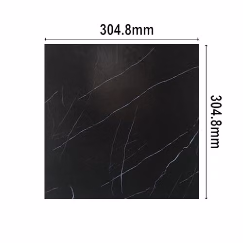 Gr8 Home Self Adhesive Marble Effect PVC Floor Tiles, Black, 3.34 m² – 3