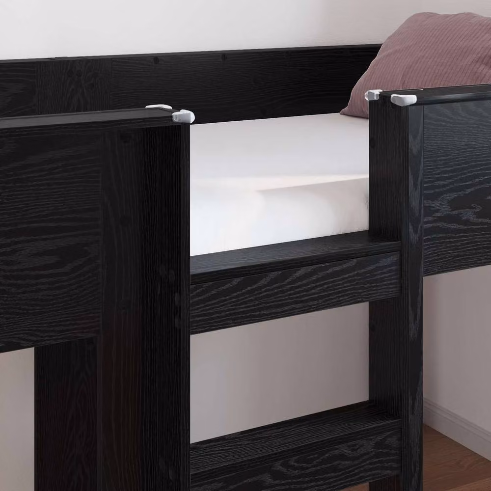 Berkfield Home Modern Two-Level Bunk Bed for Children in Black Oak, W/D/H: 80 x 200 cm – 3