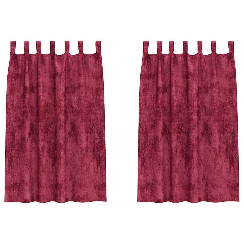 Berkfield Home Velvet Eyelet Curtains, 2 Pack, Red, H 175 x W 140 cm – 3