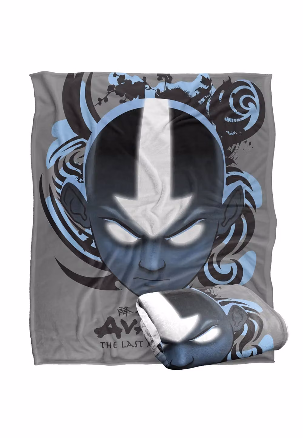 LOGOVISION Avatar The Last Airbender Blue, Black and White Kanji Super Soft Microfibre Throw Blanket W/D/H: 152 x 127 cm – 7