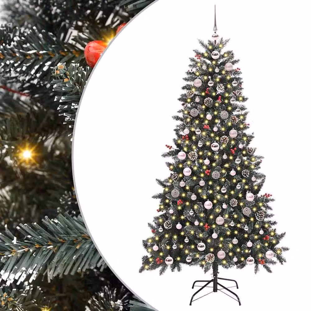 Berkfield Home Modern Artificial Christmas Tree with 300 LEDs, Green, W/D/H: 99 x 99 x 180 cm – 3
