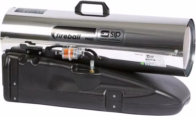 SIP Fireball P660S Professional Diesel Space Heater in Silver and Stainless Steel – 1