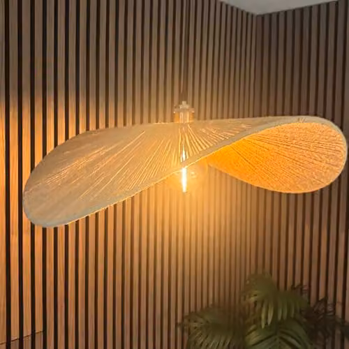 CGC Lighting Paloma Large Hand Made Hemp String Lampshade in Beige, Diameter: 50 cm – 2