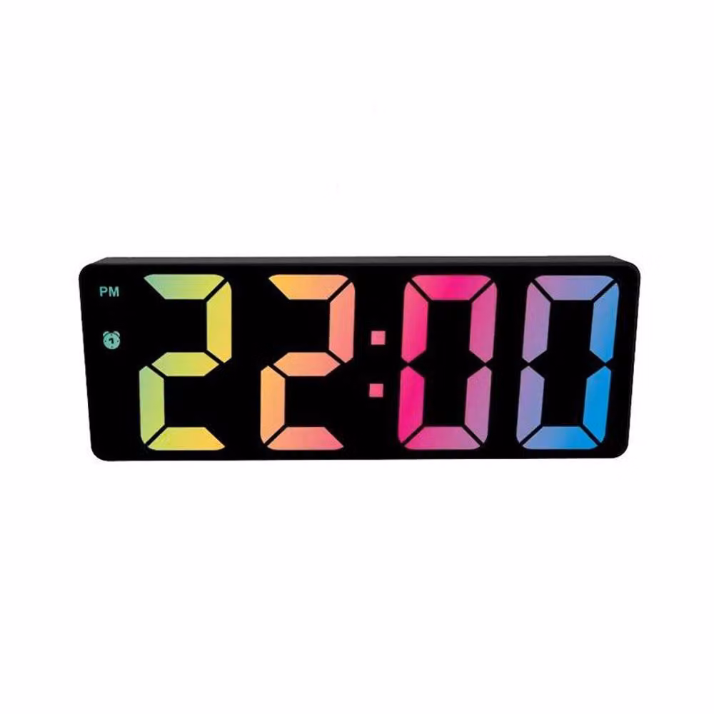 Leaper Black Digital LED Tabletop Clock with Illuminated Colourful Font – 2