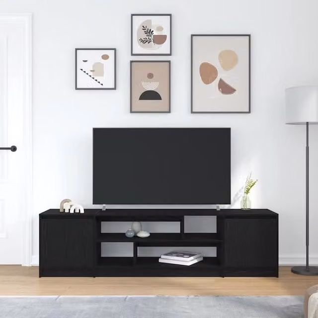 Berkfield Home Modern Black Oak TV Cabinet, W: 188.5 cm, D: 41 cm, H: 50 cm – 1