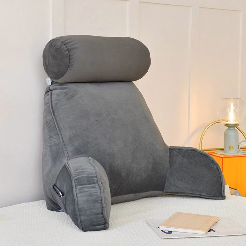SPETLEK Contoured Wedge Cuddle Cushion for Lumbar Support and Head Rest, Light Grey – 2